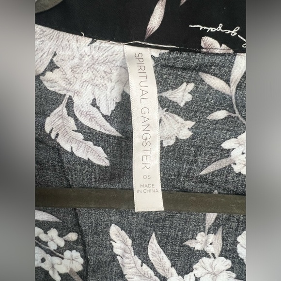 Spiritual Gangster Maya Black Floral Print Kimono Cardigan Robe One Size - Picture 5 of 6